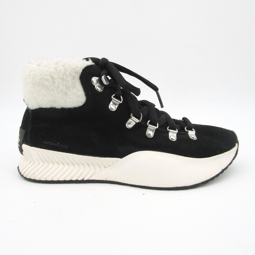 Sorel Women Size 8.5 Out N About Winter Boots Black Sherpa Lined Hiking Snow